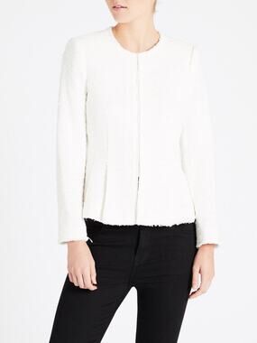 Rebecca Taylor Structured Textured Tweed Peplum Jacket - Size 2
